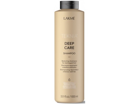 Lakme atstatomasis šampūnas plaukams Teknia Deep Care Shampoo sausiems ir lūžinėjantiems plaukams 1000ml